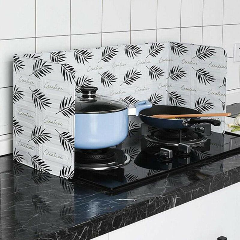 Kitchen Oil Splash Guard Wall Foil Protector Stove Cover Removable Baffle Screen - Grey Rabbit