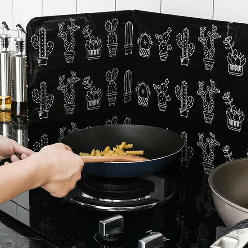 Kitchen Oil Splash Guard Wall Foil Protector Stove Cover Removable Baffle Screen - Grey Rabbit