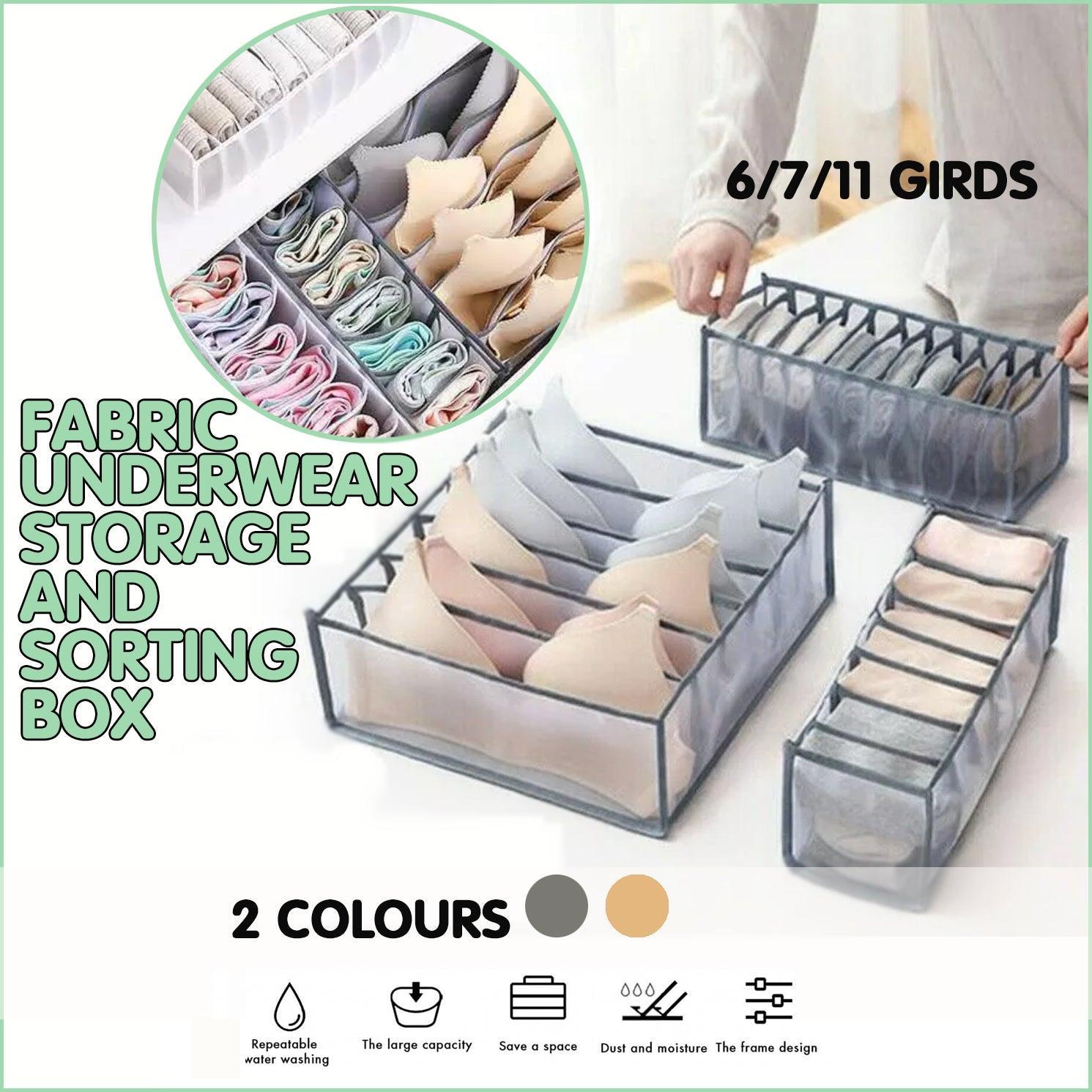 Foldable Drawer Organizer Divider Bra Sock Underwear Storage Closet Wardrobe - White with 11 Boxes