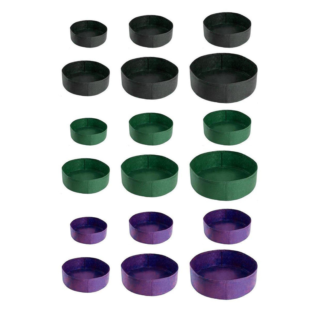 5x Felt Planting Bag Round Vegetable Garden Flower Seedling Grow Bags for Plants - Purple-90*30cm