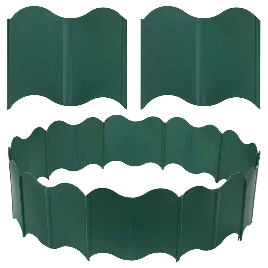 20PCS Garden Edging Fence Decorative Plastic Lawn Border Panels Landscaping - Black