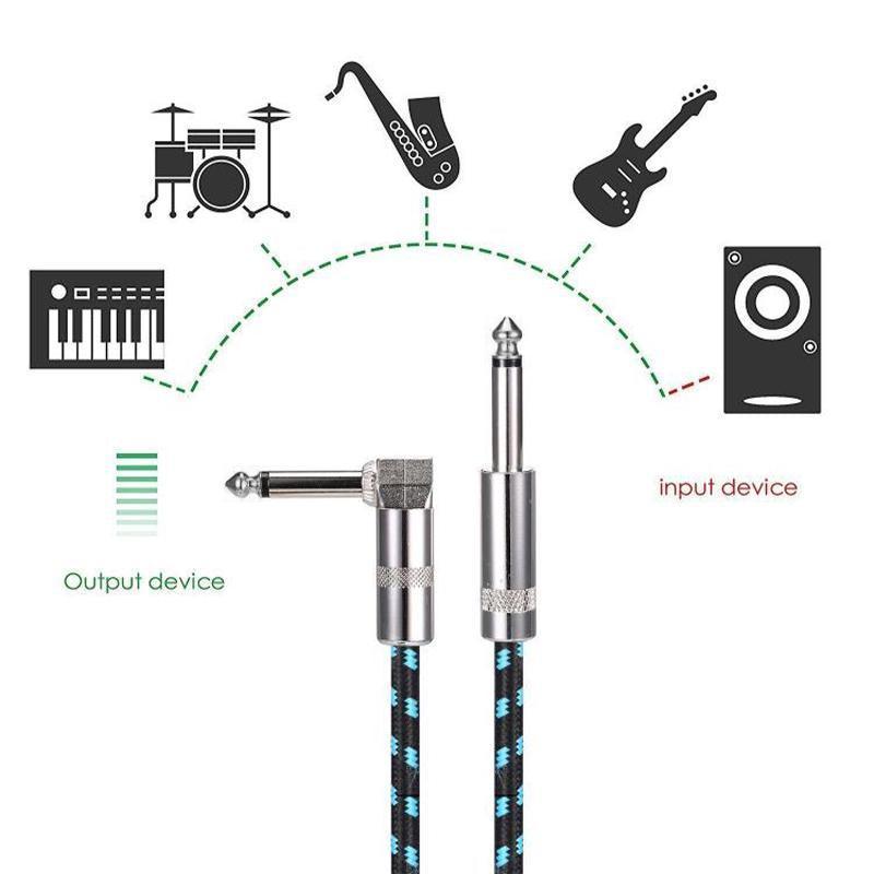 3M Guitar Amp Cable 6.35mm Mono Jack to Jack Lead for Electric Instruments - 3M Black Cable