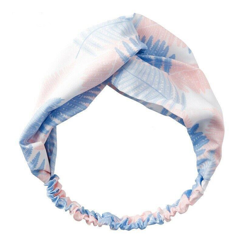 Women Chiffon Floral Print Headband Fashion Bohemian Elastic Cross Hair Bands - C-Red