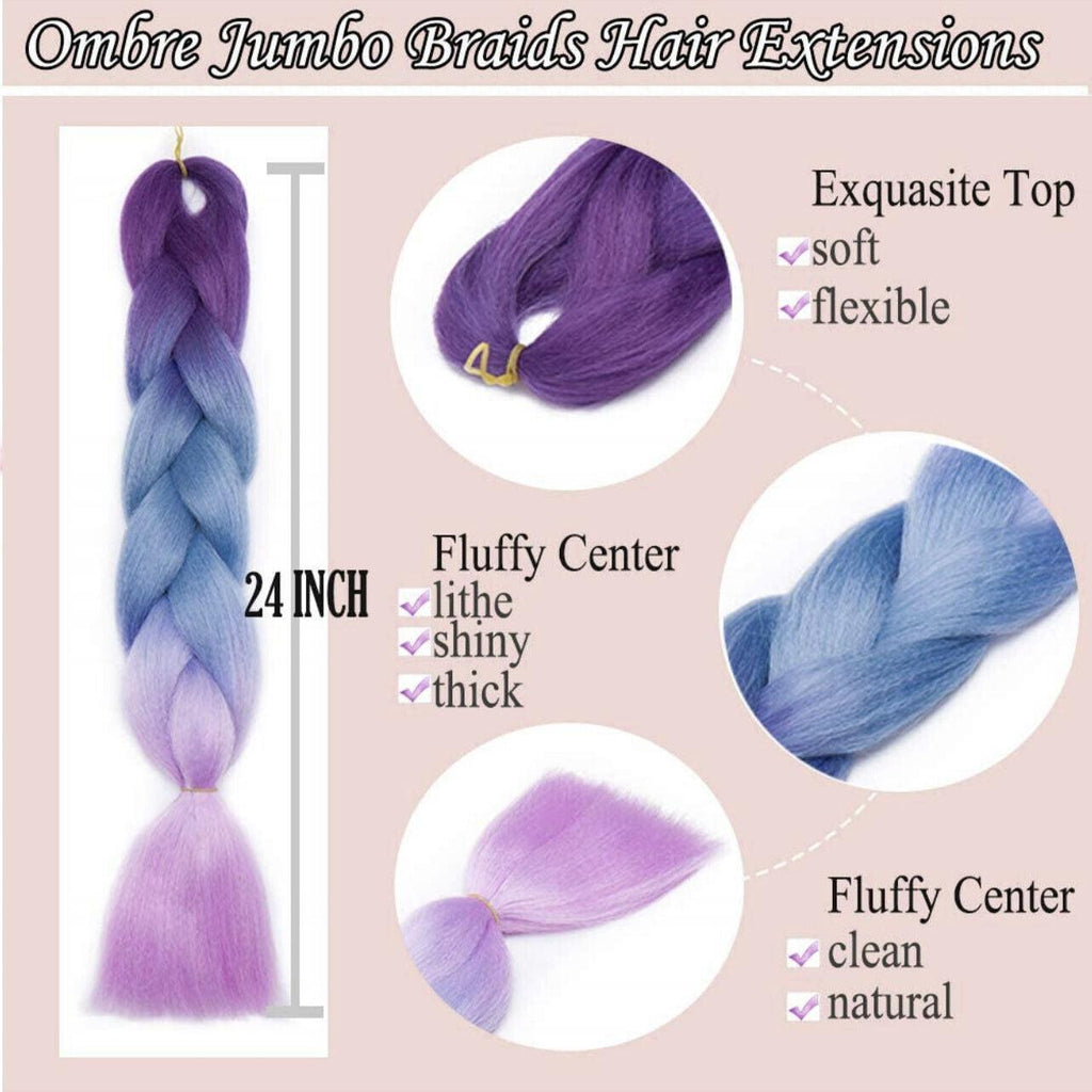 Coloured Jumbo Braiding Hair Extensions Braids Twist Hight Temperature Kanekalon - 4#