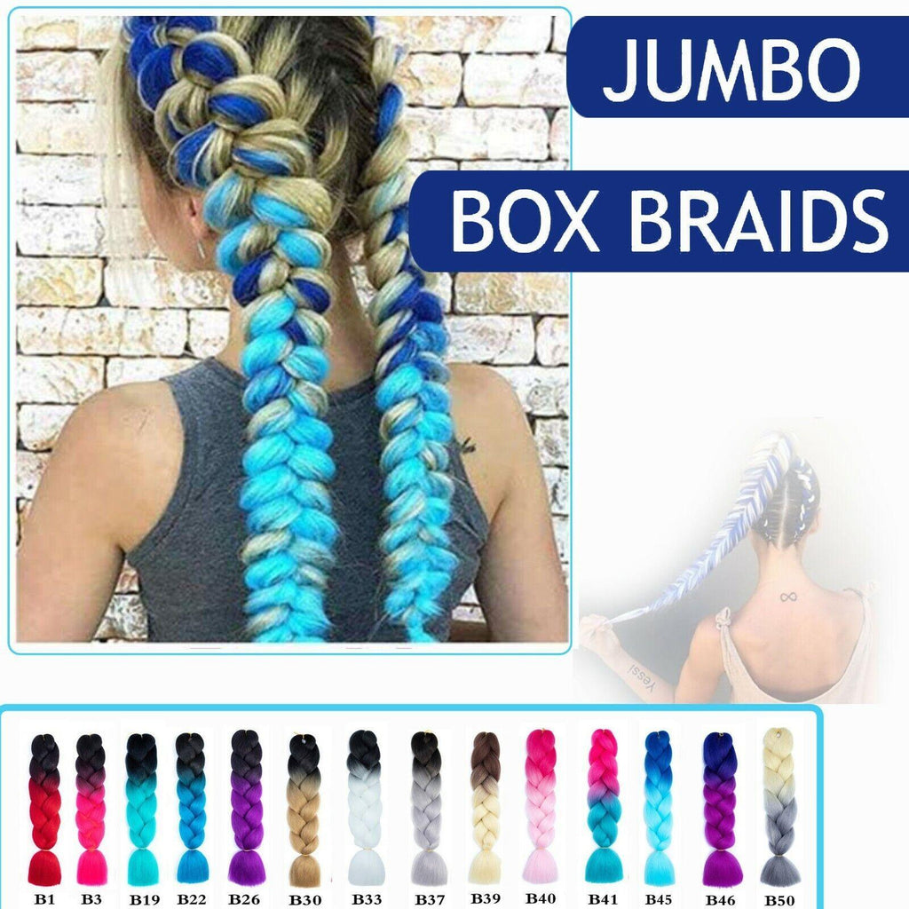 Coloured Jumbo Braiding Hair Extensions Braids Twist Hight Temperature Kanekalon - C9