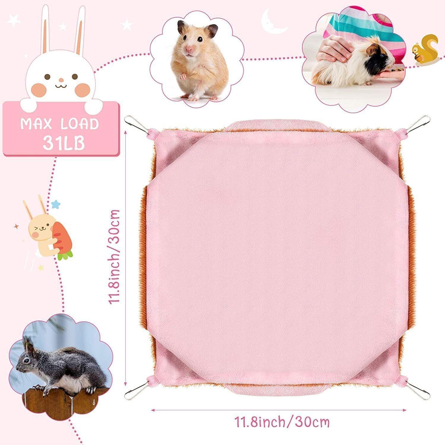 Hanging Hammock Nest Bed for Hamster Guinea Pig Ferret Rat Mice Cage Warmer Toy - Green Rabbit