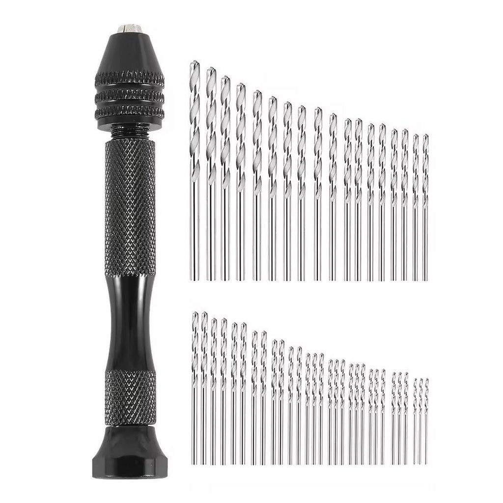 49pcs Mini Hand Drill Vise Hand Bits Twist Woodworking Set Precision Pin Tool