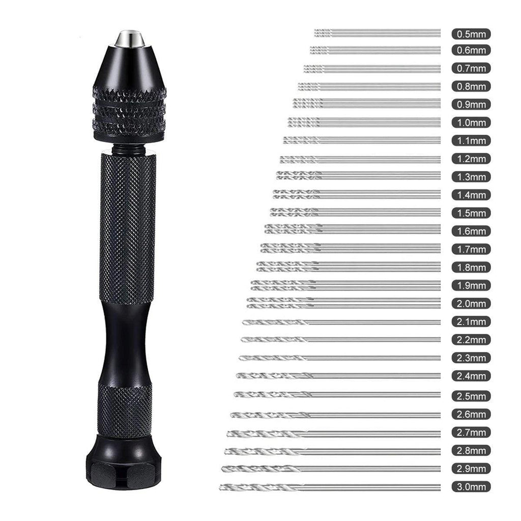 49pcs Mini Hand Drill Vise Hand Bits Twist Woodworking Set Precision Pin Tool
