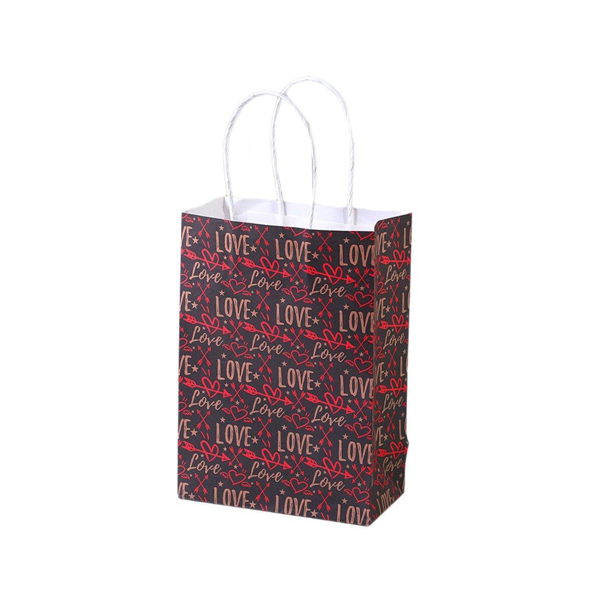 30x Valentines Day Love-Themed Tote Bag Elegant Kraft Paper Handbag Lightweight - Y166
