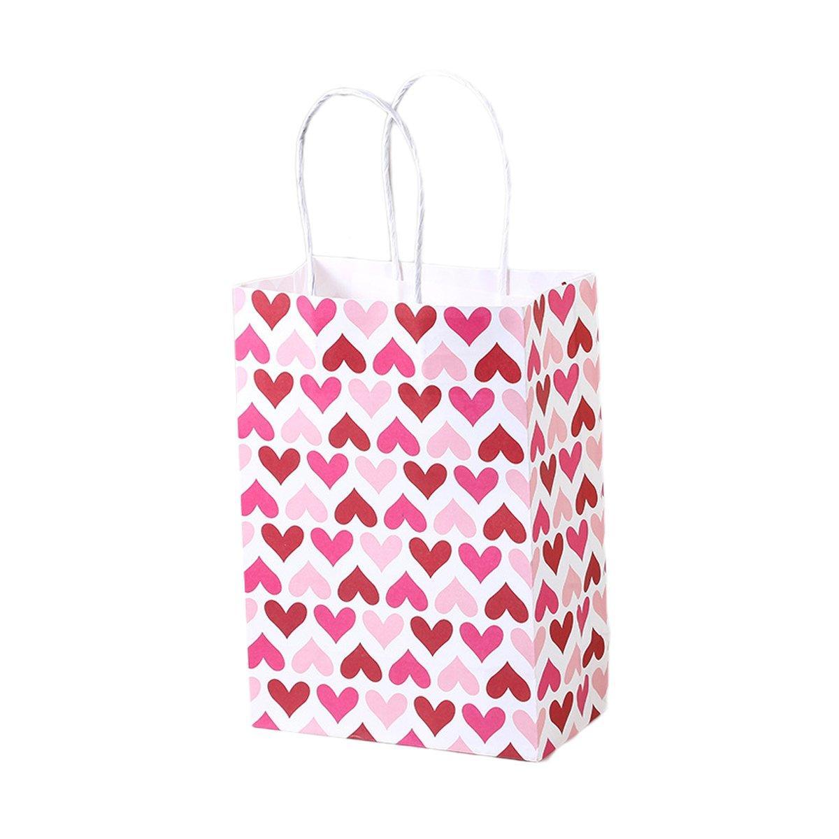 30x Valentines Day Love-Themed Tote Bag Elegant Kraft Paper Handbag Lightweight - Y167