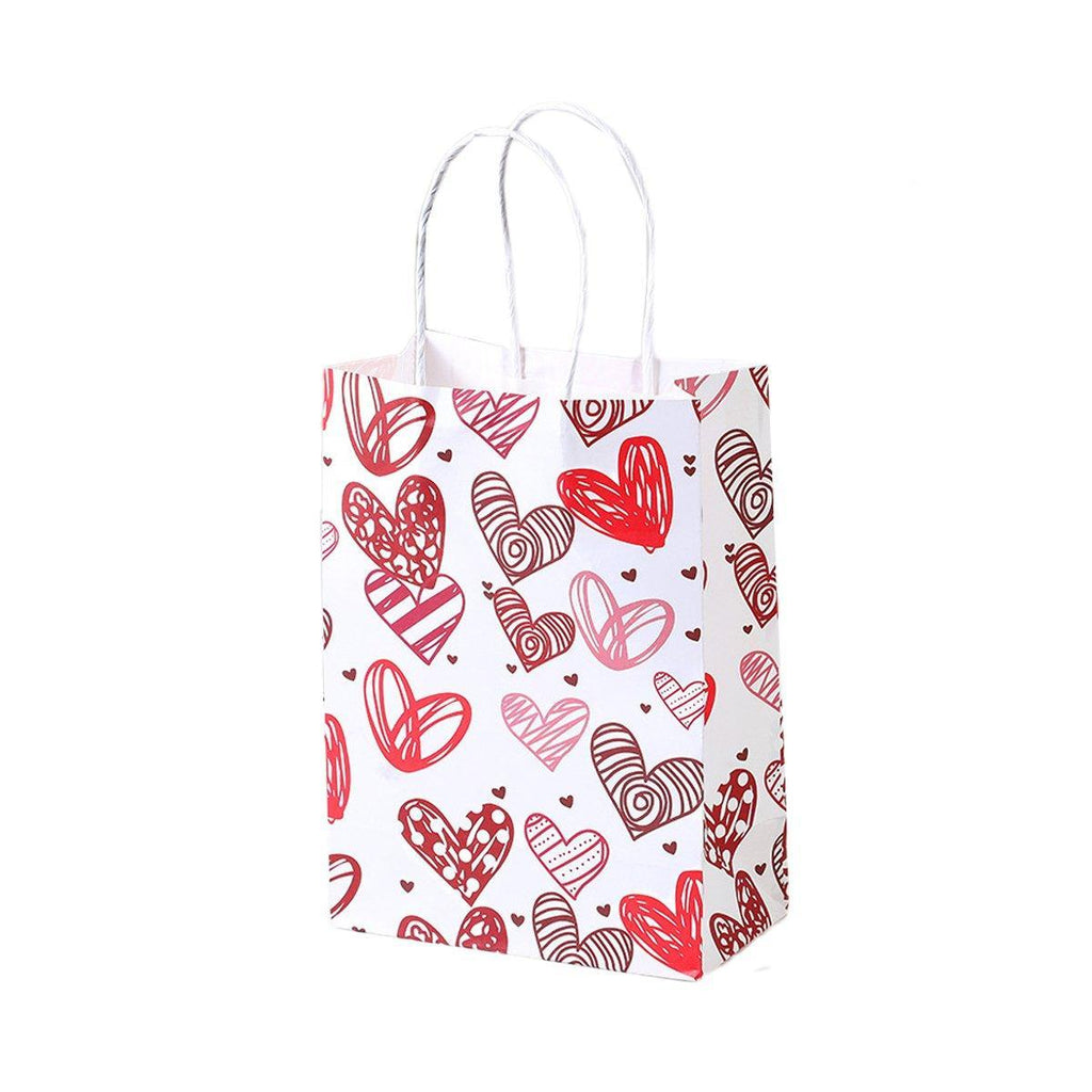 30x Valentines Day Love-Themed Tote Bag Elegant Kraft Paper Handbag Lightweight - Y168