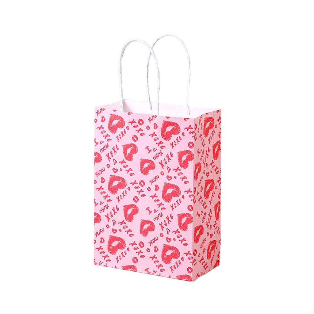 30x Valentines Day Love-Themed Tote Bag Elegant Kraft Paper Handbag Lightweight - Y168