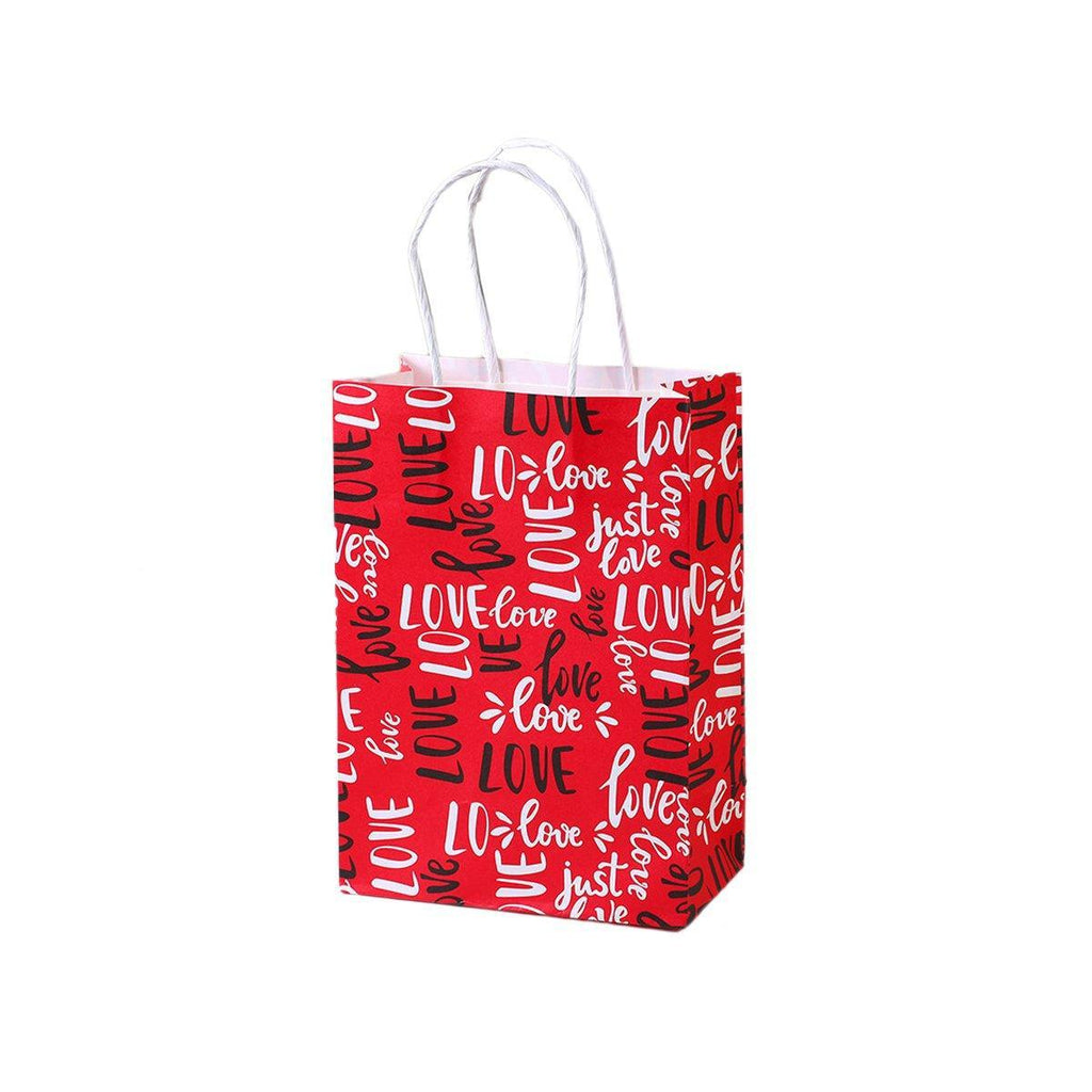 30x Valentines Day Love-Themed Tote Bag Elegant Kraft Paper Handbag Lightweight - Y173