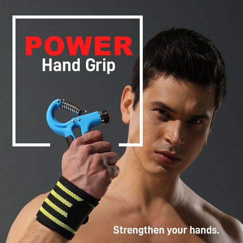 Adjustable Power Hand Grip Forearm Exerciser Gripper Strengthener Trainer 5-60Kg - Grey
