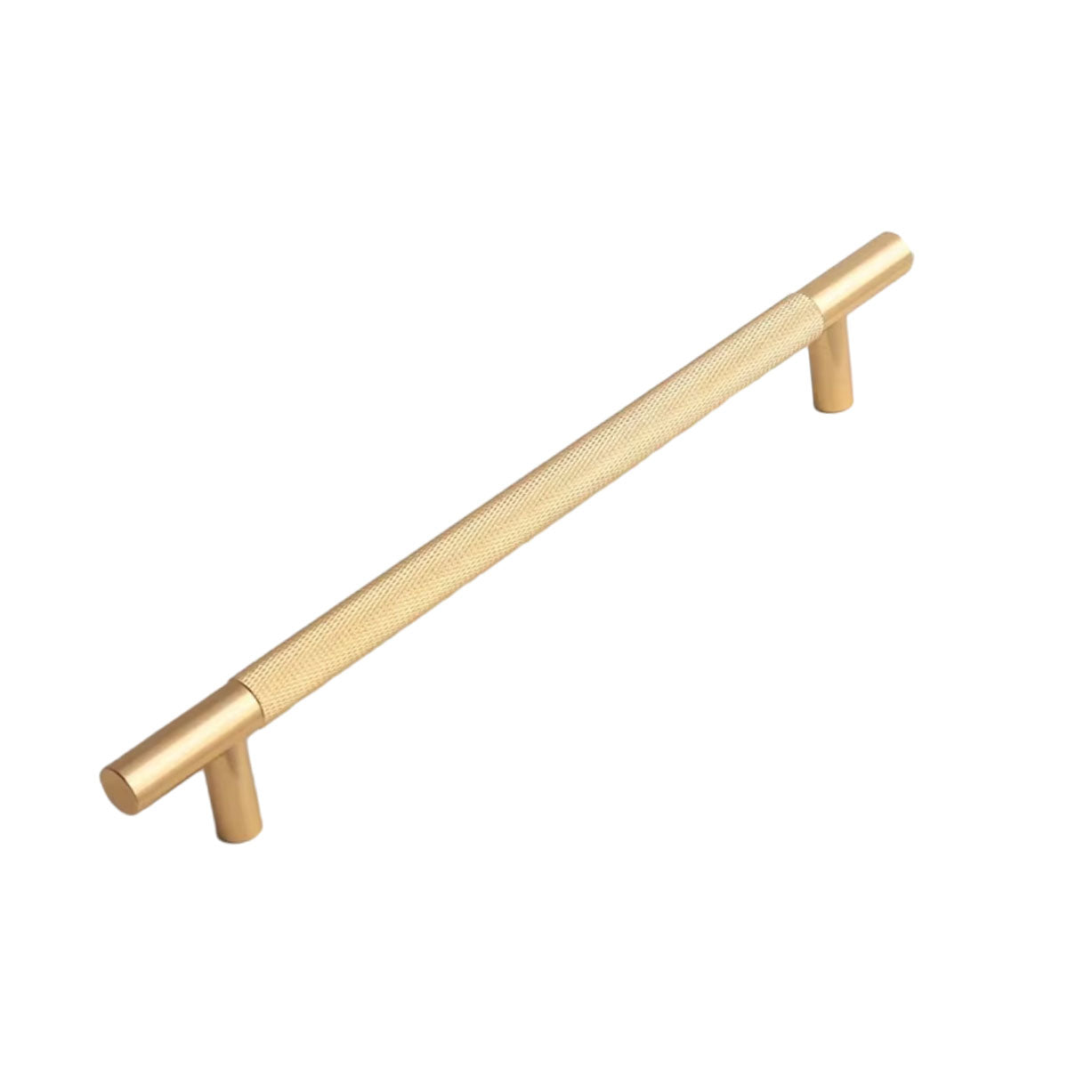 Light Luxury Cabinet Handle Full Copper Gold Straight Knurled Drawer Door Pull - 128mm