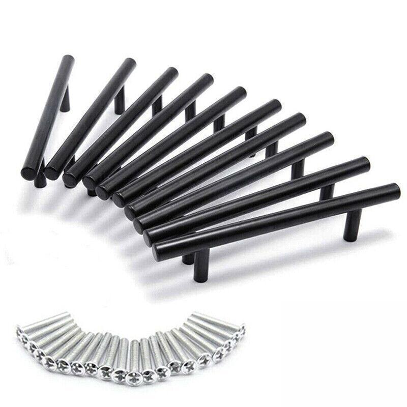 5pcs Silver Kitchen Cabinet Door Handles Stainless Steel Door Drawer Pull T Bar - 250mm/160mm