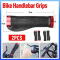 Ergonomic MTB Bike Handlebar Grips 2PCS Lock On Rubber Cycling Mountain Bicycle - Red