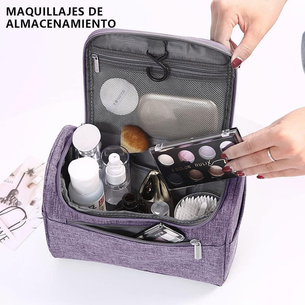 Womens Cosmetic Bag Make Up Case Travel Toiletry Wash Organiser Vanity Nail Box - Grey