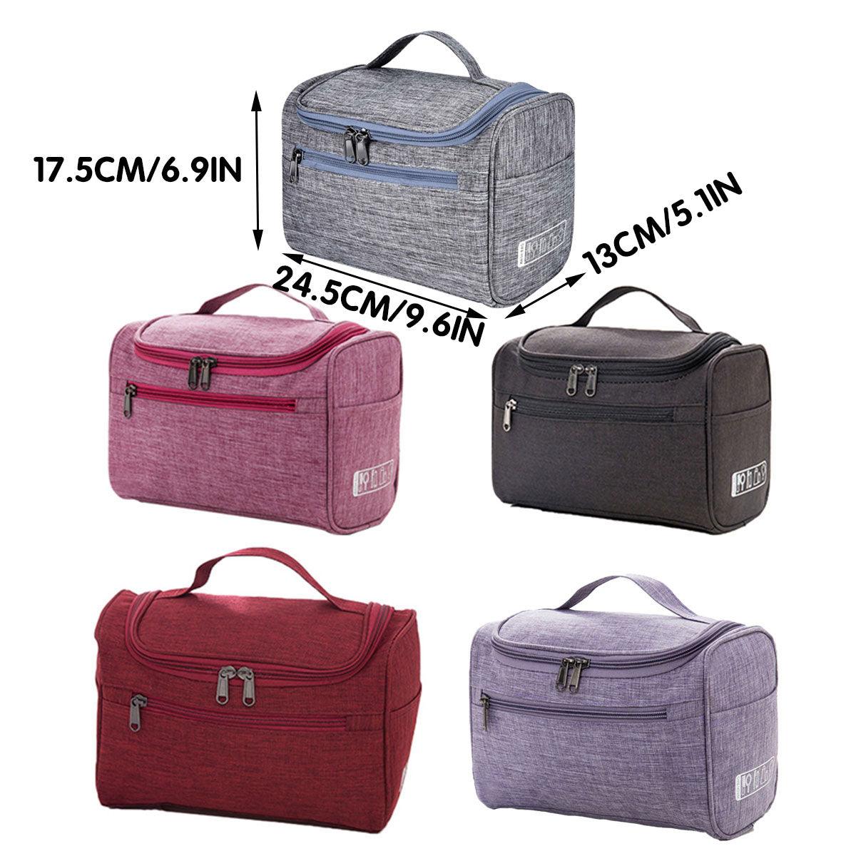 Womens Cosmetic Bag Make Up Case Travel Toiletry Wash Organiser Vanity Nail Box - Rose Red