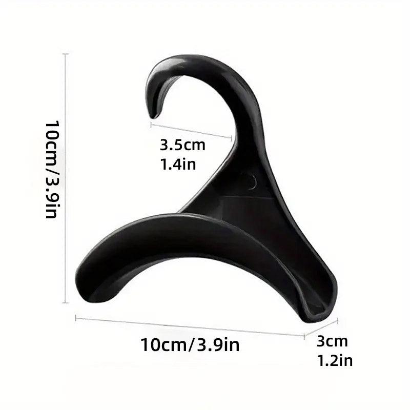 10PCS Wardrobe Plastic Storage Rack Hook Multi-Purpose Hanger Tie Scarf Holder - Black