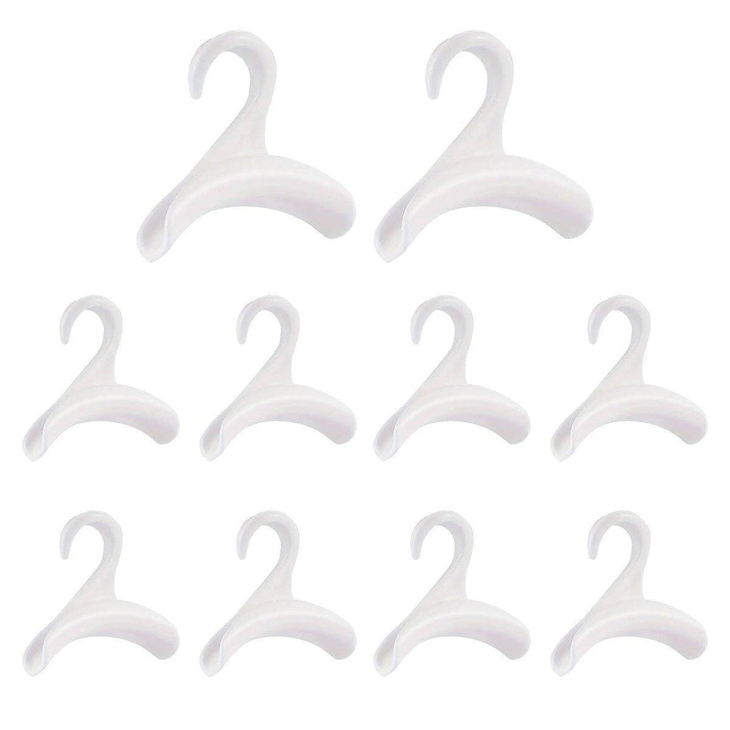 10PCS Wardrobe Plastic Storage Rack Hook Multi-Purpose Hanger Tie Scarf Holder - Black