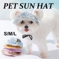 Adjustable Pet Hat with Cute Leaky Ears Sunscreen Fisherman Hat Four Seasons Use - Orange Red - L