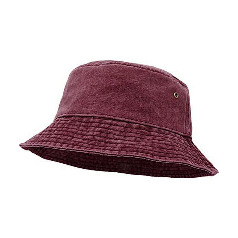 Unisex Men Women Washed Cotton Outdoor Camping Sports Bucket Hats Fisherman Hat - White