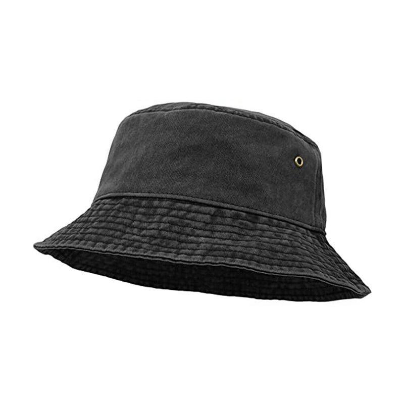 Unisex Men Women Washed Cotton Outdoor Camping Sports Bucket Hats Fisherman Hat - White