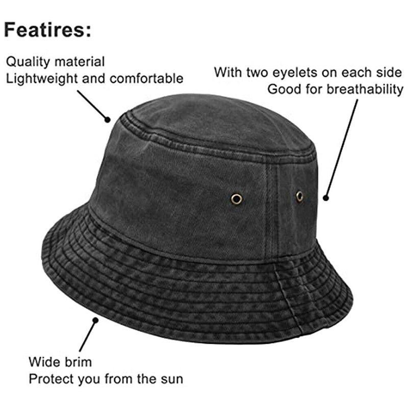 Unisex Men Women Washed Cotton Outdoor Camping Sports Bucket Hats Fisherman Hat - Wine Red
