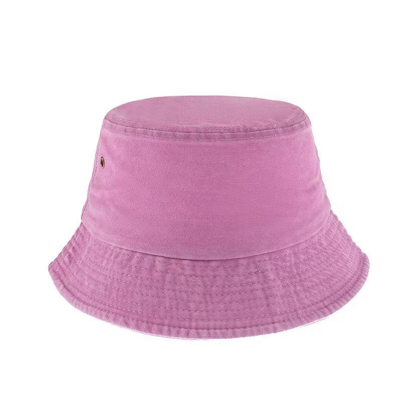 Unisex Men Women Washed Cotton Outdoor Camping Sports Bucket Hats Fisherman Hat - Wine Red