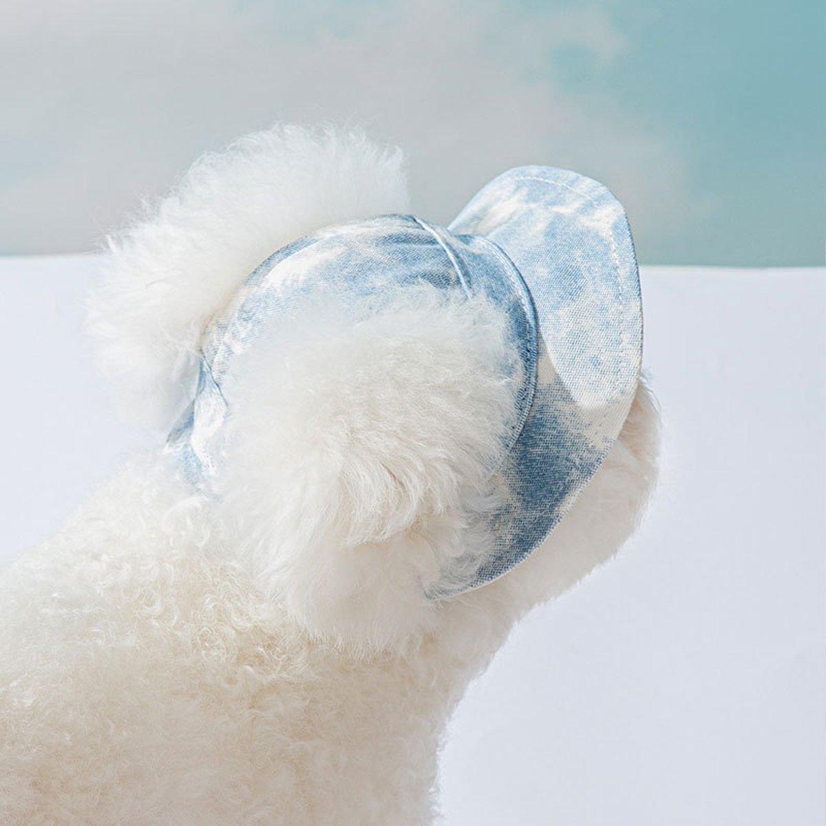 Adjustable Pet Hat with Cute Leaky Ears Sunscreen Fisherman Hat Four Seasons Use - Yellow - L