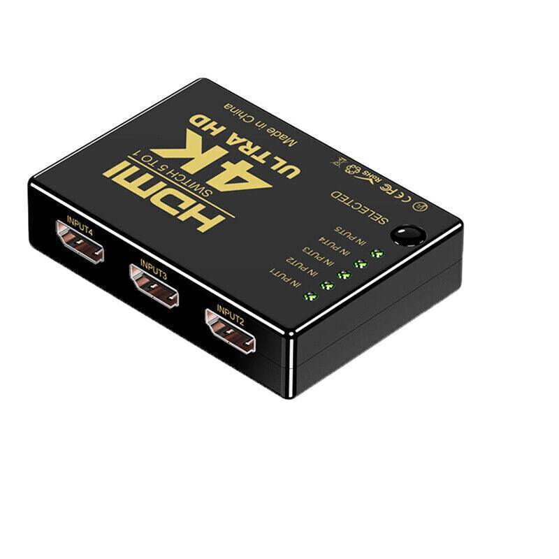 HDMI Switch Splitter 3-in-1 5-in-1 or 1-in-2 1080p 4K Manual or Remote Options - 3 in 1 Switch 4K Manual