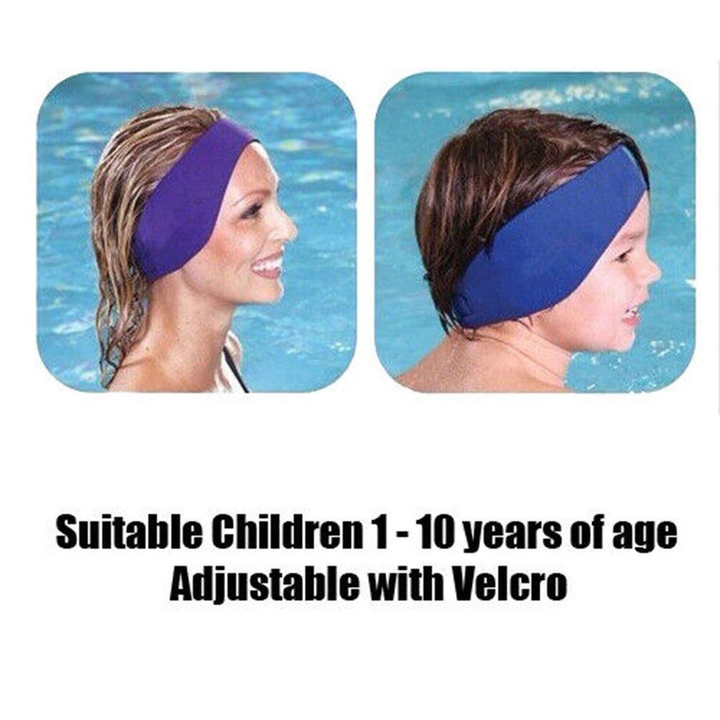 Adjustable Waterproof Swimming Headband for Ear Protection Unisex Diving Use - Purple-M