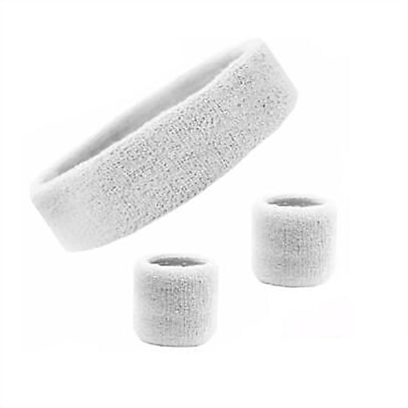 Wristbands Headband Sweatbands Sweat Band For Sport Tennis Badminton Yoga Cotton - Green