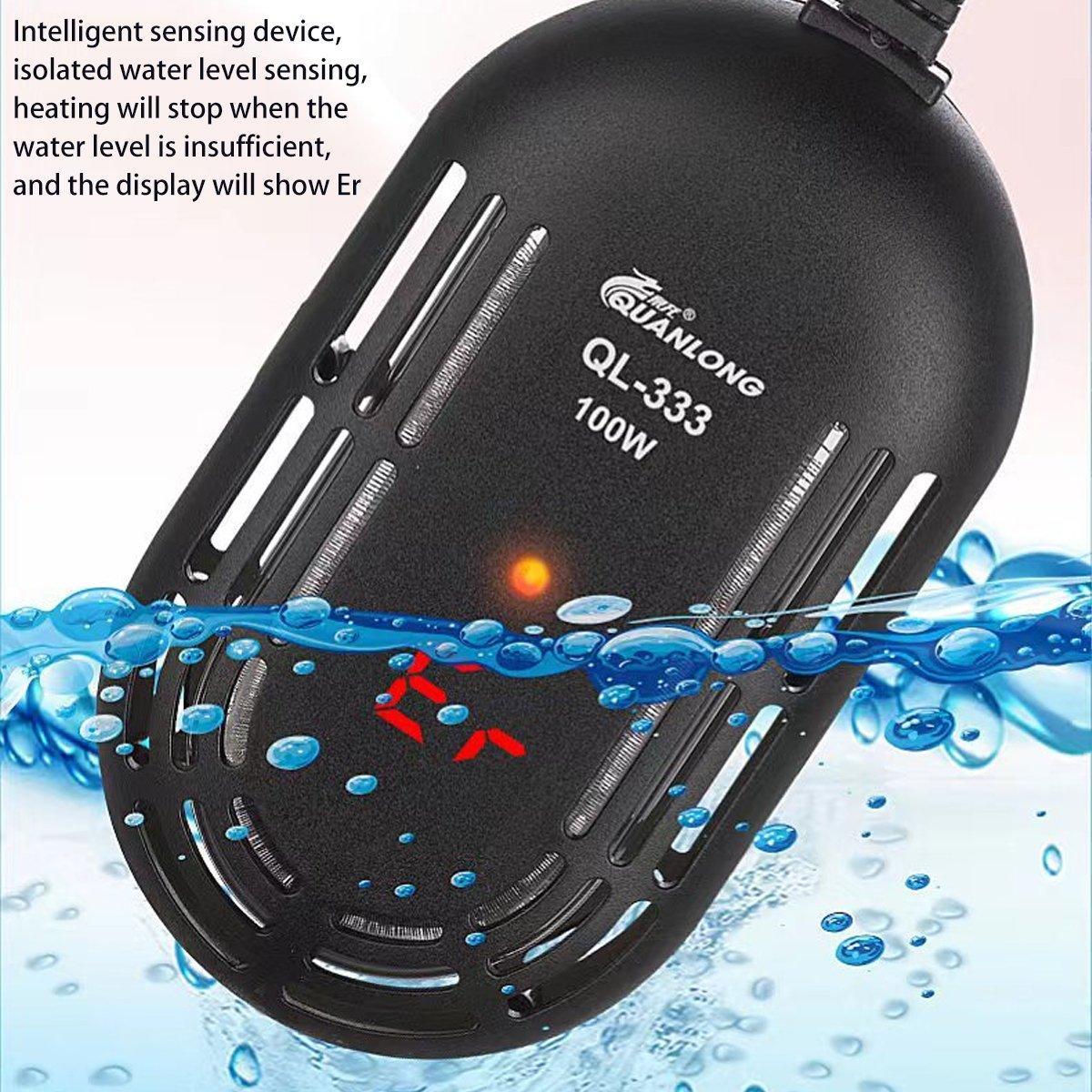 Mini Submersible Aquarium Temperature Rod with Thermostat for Fish and Turtle Tanks - 100W