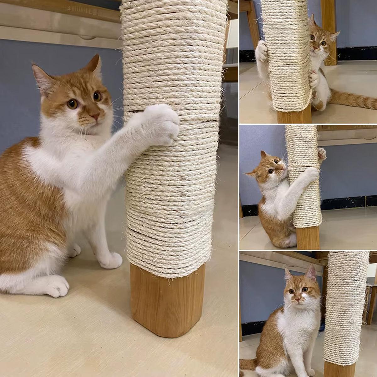 Vintage Burlap Rope Woven DIY Cat Climbing Scratch Rope 6-8mm Home Decoration - 6mm x 20m