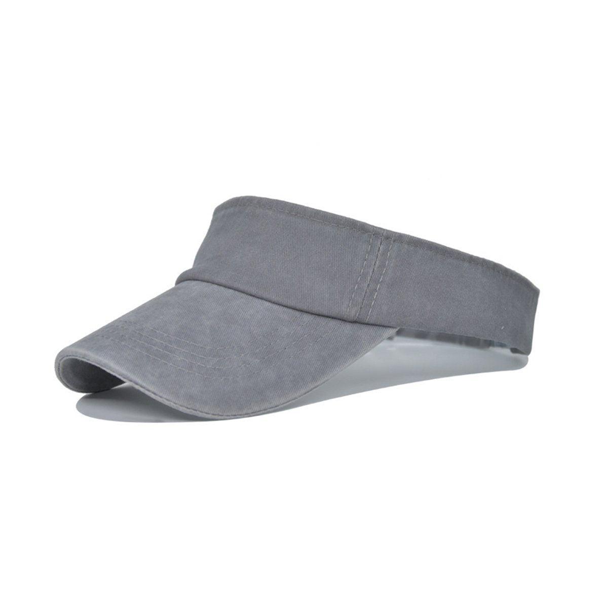 Unisex Summer Denim Sun Visor Cap Breathable Washed Running Hat UV Protection - Blue