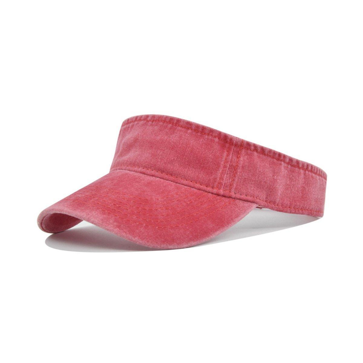 Unisex Summer Denim Sun Visor Cap Breathable Washed Running Hat UV Protection - Grey
