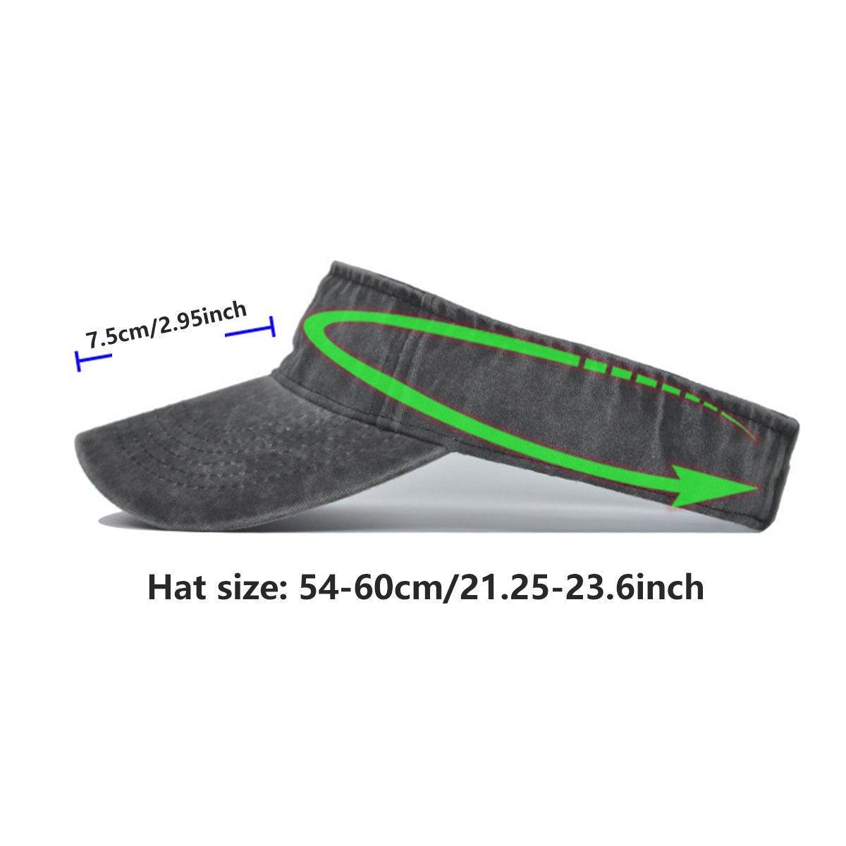Unisex Summer Denim Sun Visor Cap Breathable Washed Running Hat UV Protection - Orange