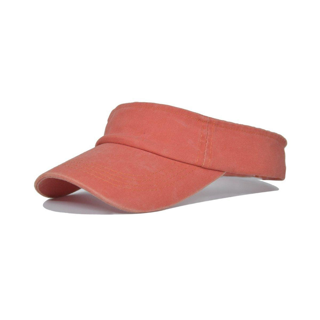 Unisex Summer Denim Sun Visor Cap Breathable Washed Running Hat UV Protection - Orange