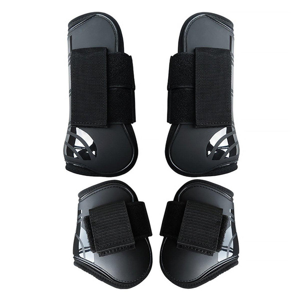4pcs Show Jumping Horse Leg Warmers Gaiters for Joint Protection Equine Gear - Brown
