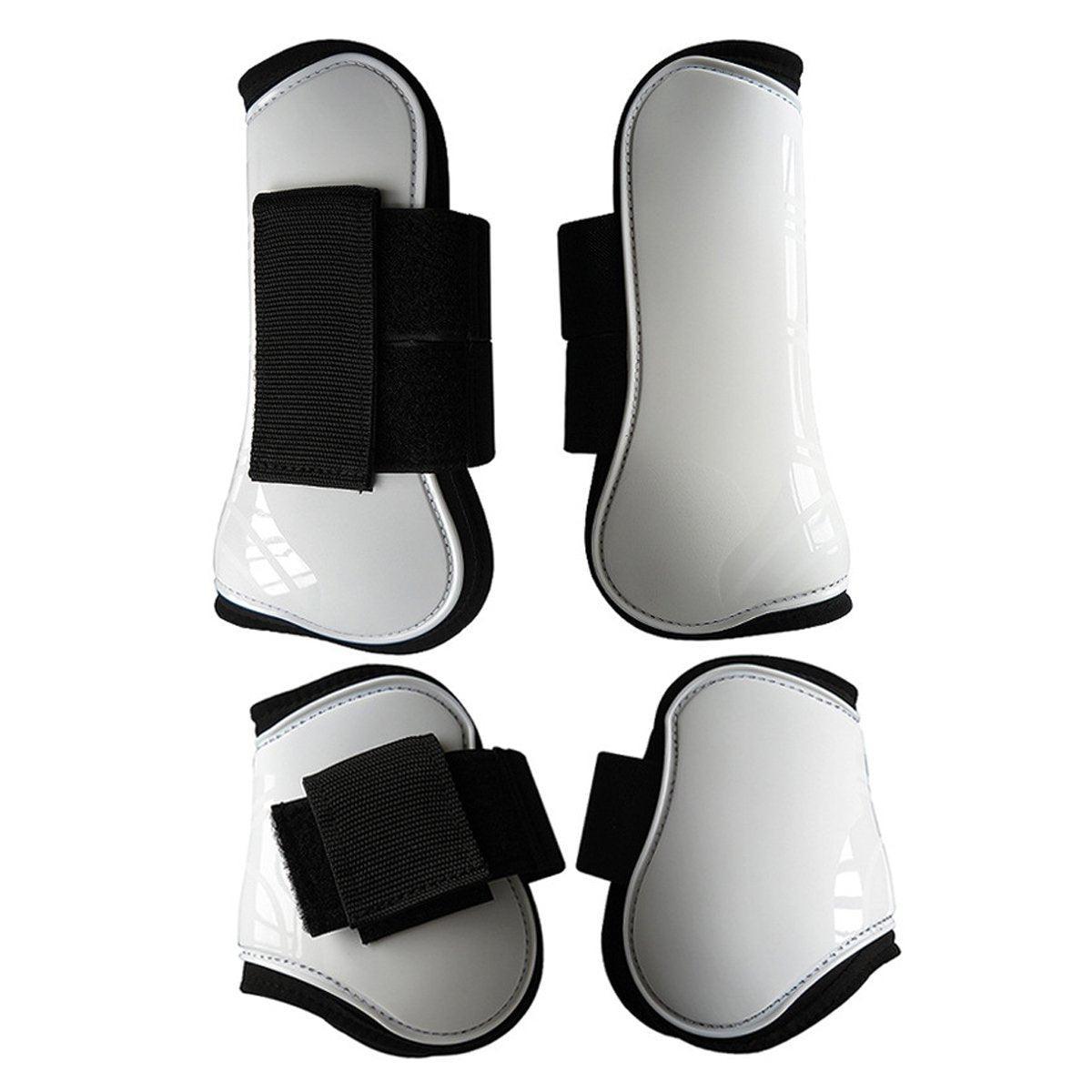 4pcs Show Jumping Horse Leg Warmers Gaiters for Joint Protection Equine Gear - Brown