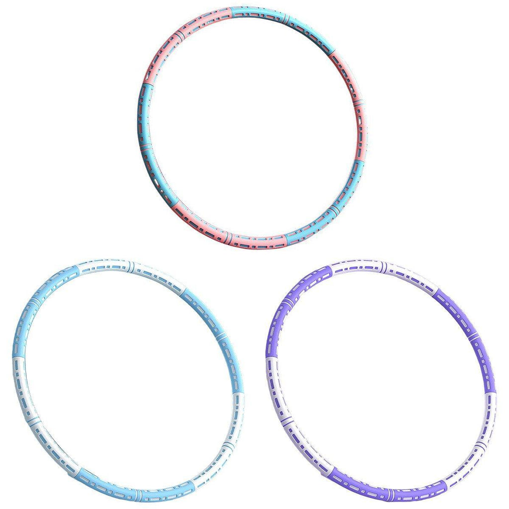 Detachable Weighted Hula Hoop Fitness Equipment for Home Exercise Use - Blue White