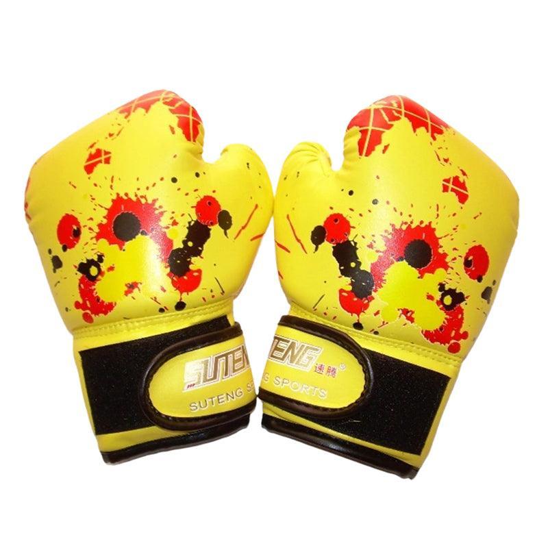 Boxing Sparring Training Gloves MMA Kickboxing Punching Gloves for Practice Sessions - Black[Flame Pattern]