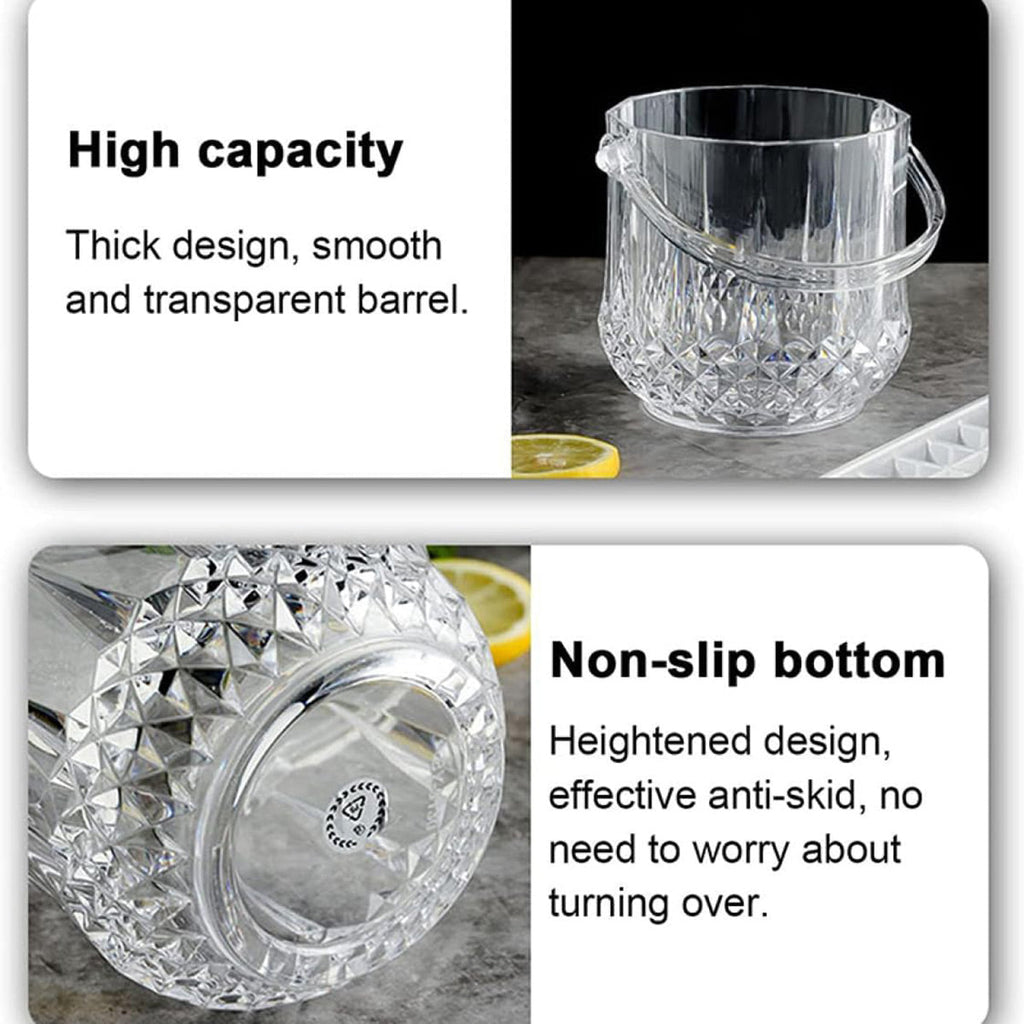 Acrylic Ice Bucket Transparent Champagne Cooler Home Bar Wine Chiller Bucket - Diamond