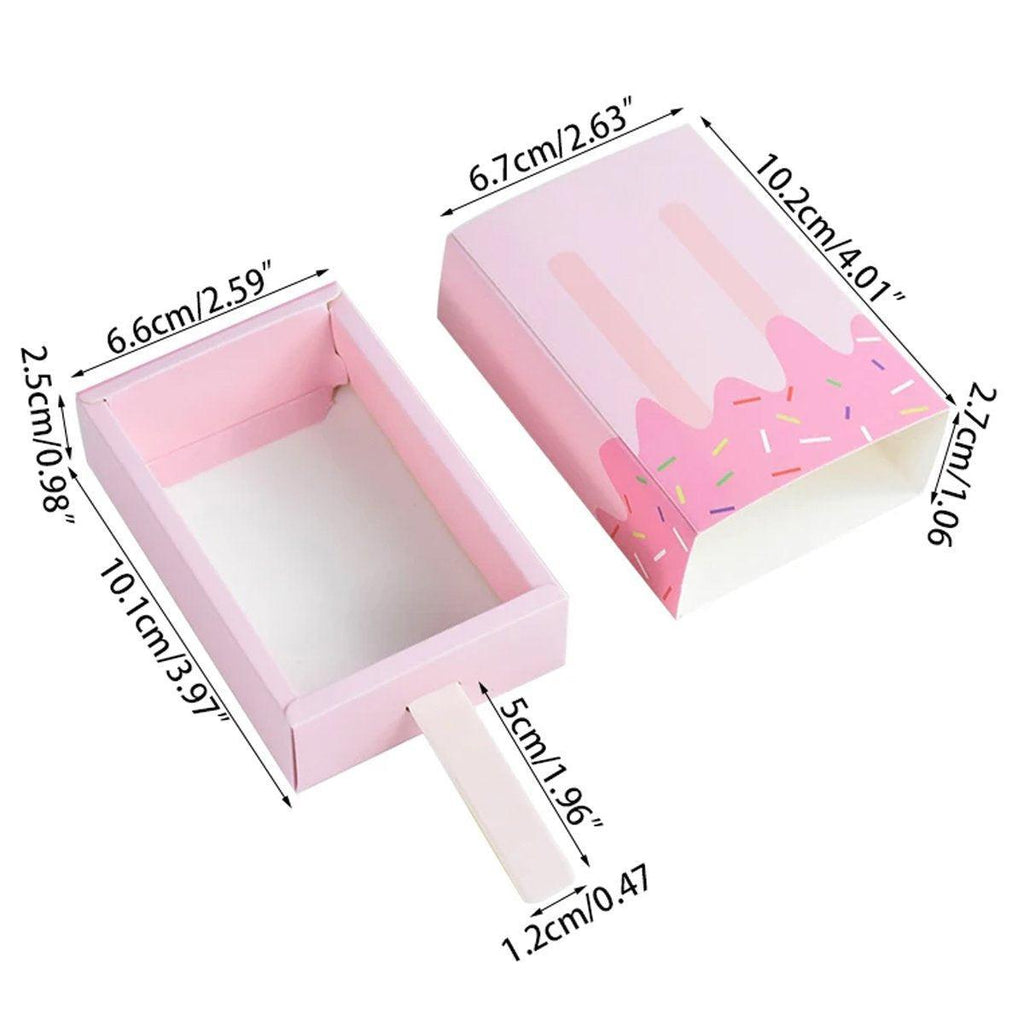 50PCS Creative Ice Cream Candy Gift Boxes Fruit Shaped Party Favor Packaging Box - Blue
