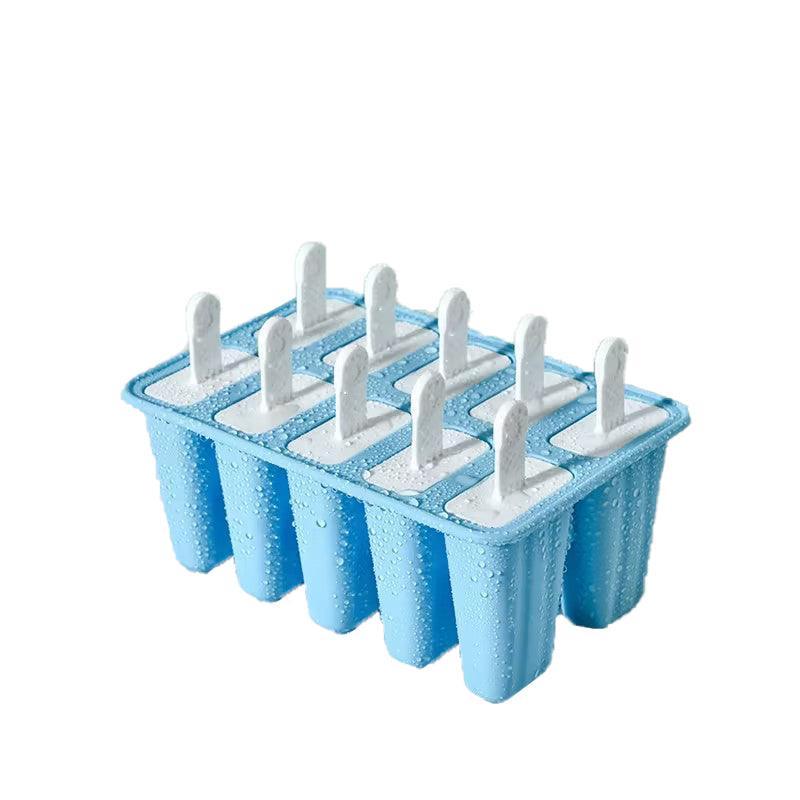 Silicone Ice Cream Mould Block Frozen Molds Icy Pole Jelly Popsicle - Green-6Grid