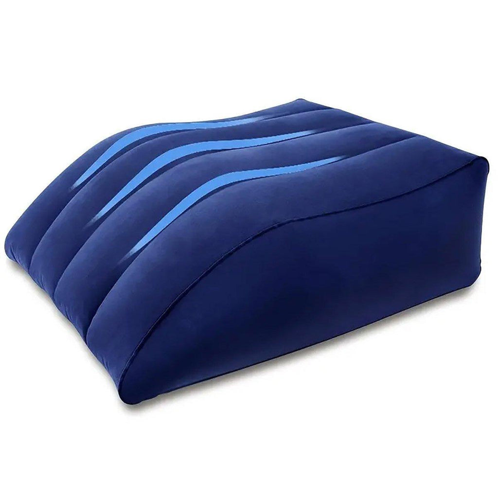 Inflatable PVC Leg Pillow Wedge Triangle Foot Cushion Flocking - Black
