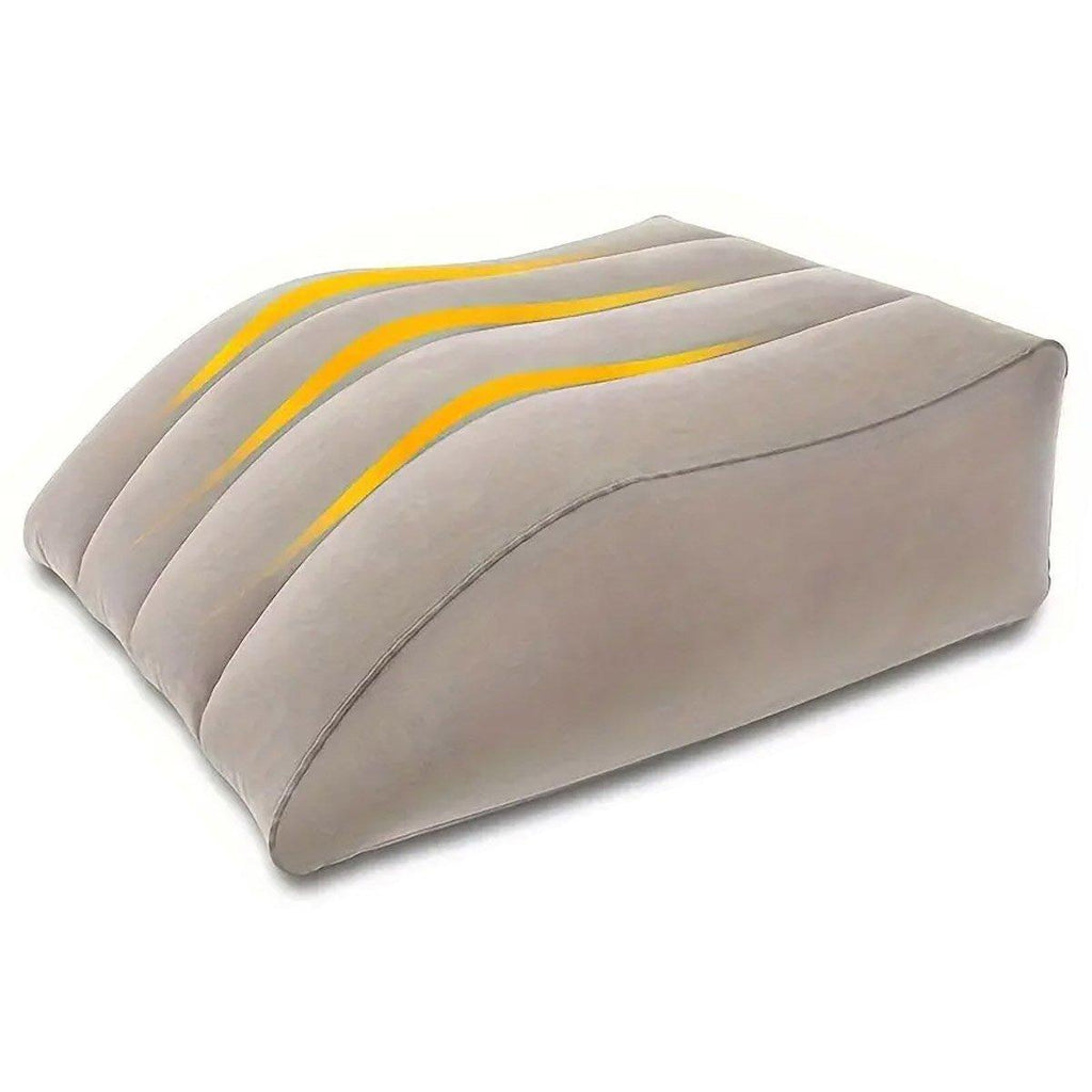 Inflatable PVC Leg Pillow Wedge Triangle Foot Cushion Flocking - Blue