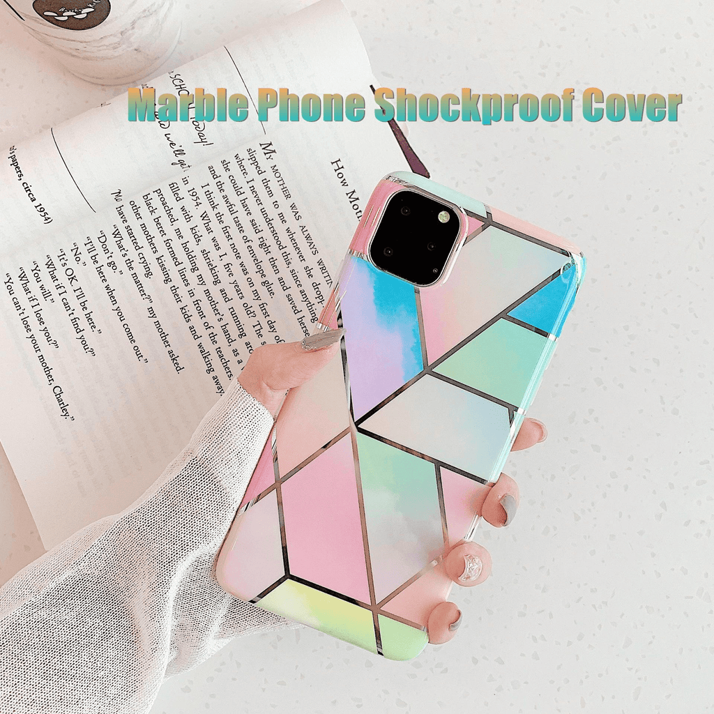 Rainbow Case for iPhone 14 13 12 11 Pro Max XR XS Marble Phone Shockproof Cover Silicone - For iphone 14 Plus